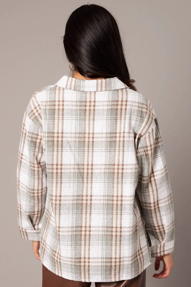 Green Check Relaxed Shirt Long Sleeve sold by Ally Fashion product image thumbnail 5