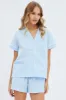 Multi Stripe Stripe Pyjama Piping Button Pj Set sold by Ally Fashion