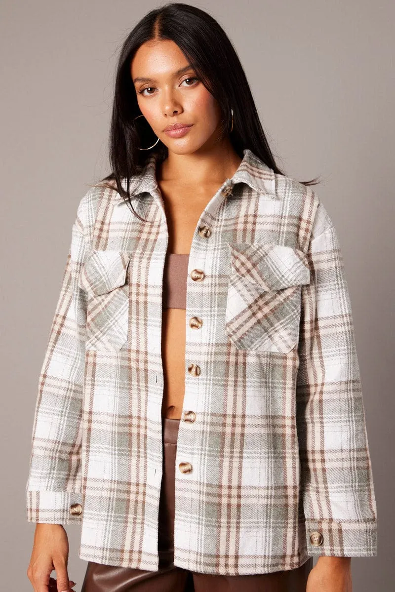 Green Check Relaxed Shirt Long Sleeve sold by Ally Fashion product image thumbnail 3