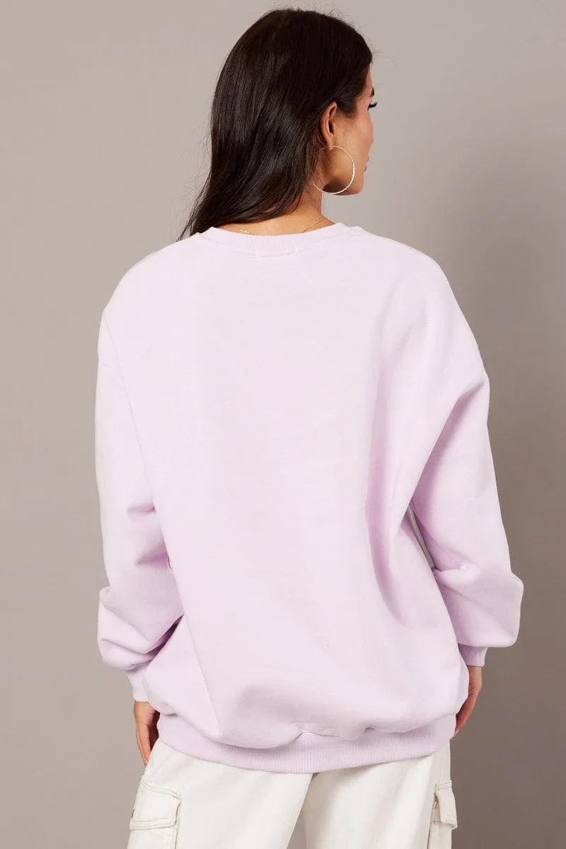 Purple Graphic Sweater Long Sleeve sold by Ally Fashion product image thumbnail 5
