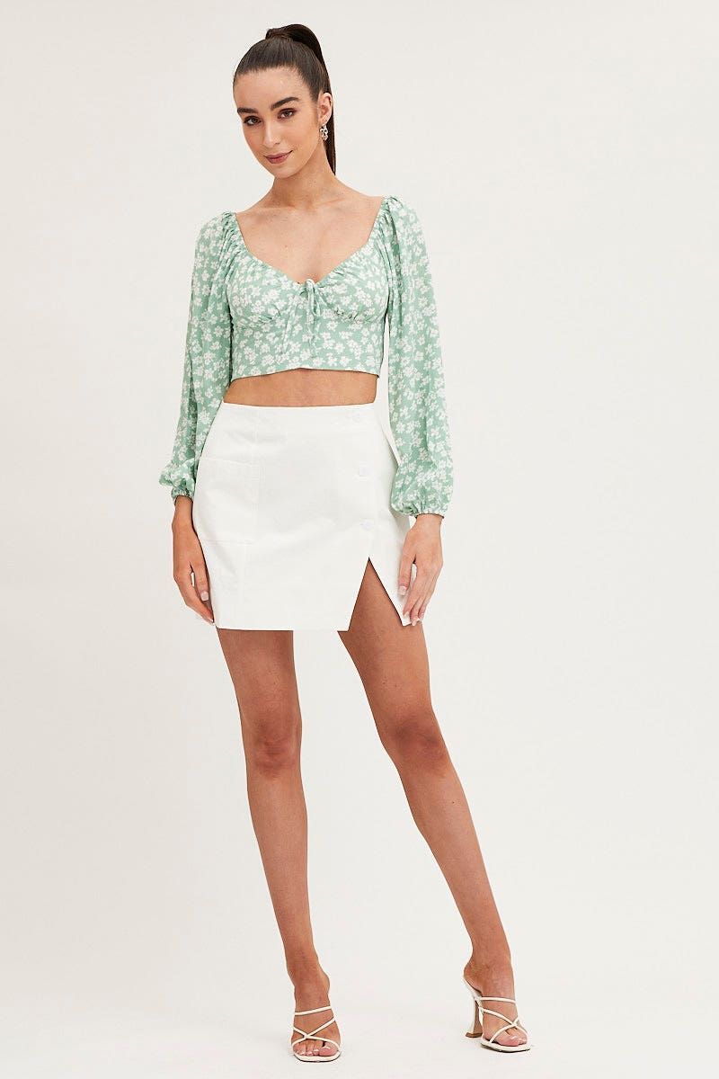 Print Off Shoulder Cropped Top sold by Ally Fashion product image thumbnail 2