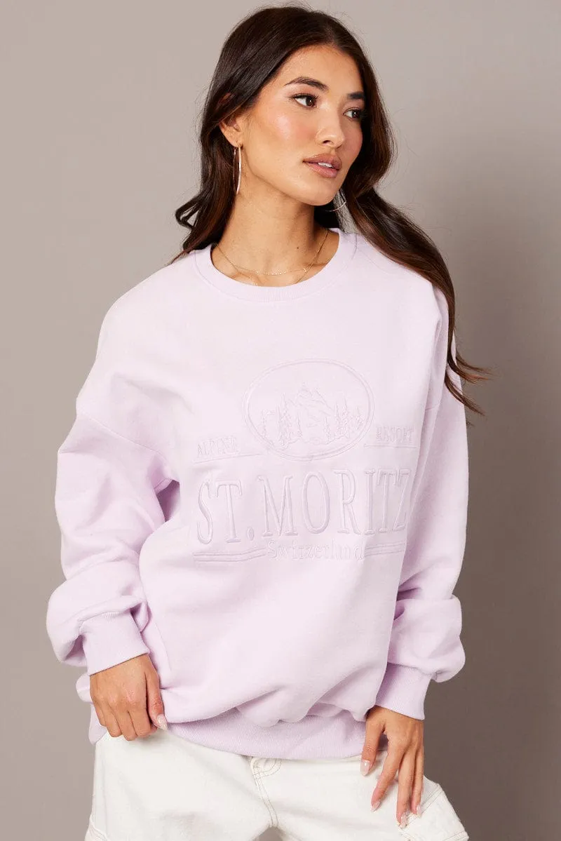 Purple Graphic Sweater Long Sleeve sold by Ally Fashion product image thumbnail 3
