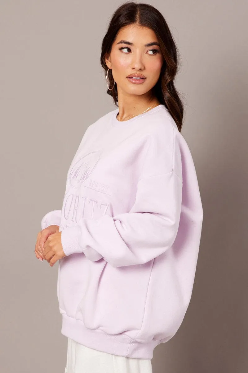 Purple Graphic Sweater Long Sleeve sold by Ally Fashion product image thumbnail 4