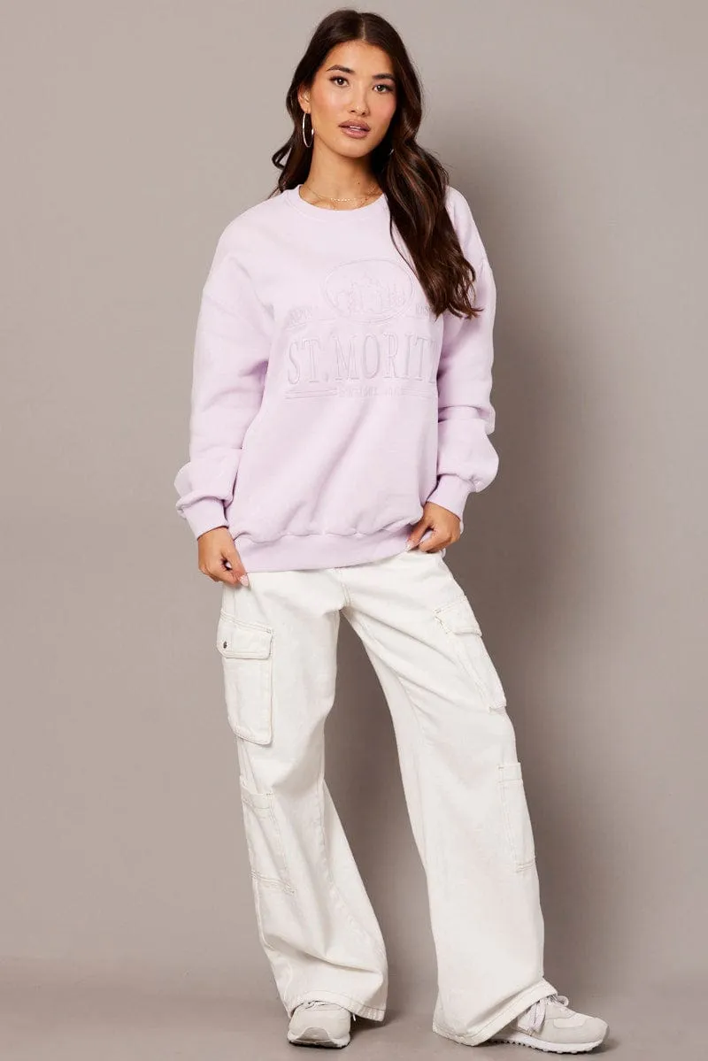 Purple Graphic Sweater Long Sleeve sold by Ally Fashion product image thumbnail 2