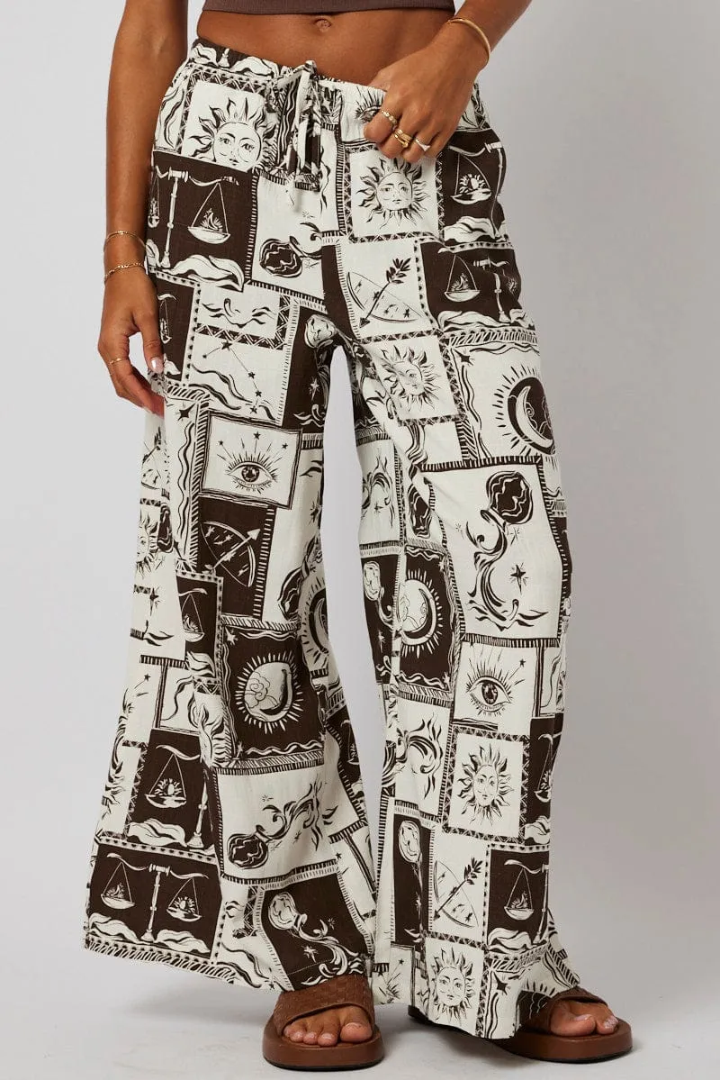 Black Abstract Wide Leg Pants High Rise sold by Ally Fashion product image thumbnail 3