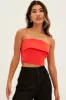 Orange Bandeau Top Sleeveless Strapless Crop sold by Ally Fashion
