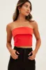 Orange Bandeau Top Sleeveless Strapless Crop sold by Ally Fashion