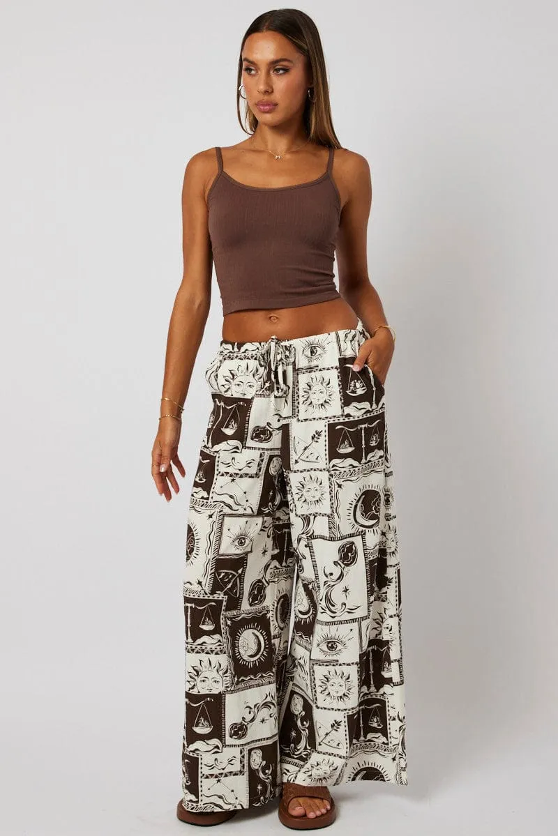 Black Abstract Wide Leg Pants High Rise sold by Ally Fashion product image thumbnail 2