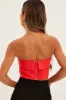 Orange Bandeau Top Sleeveless Strapless Crop sold by Ally Fashion