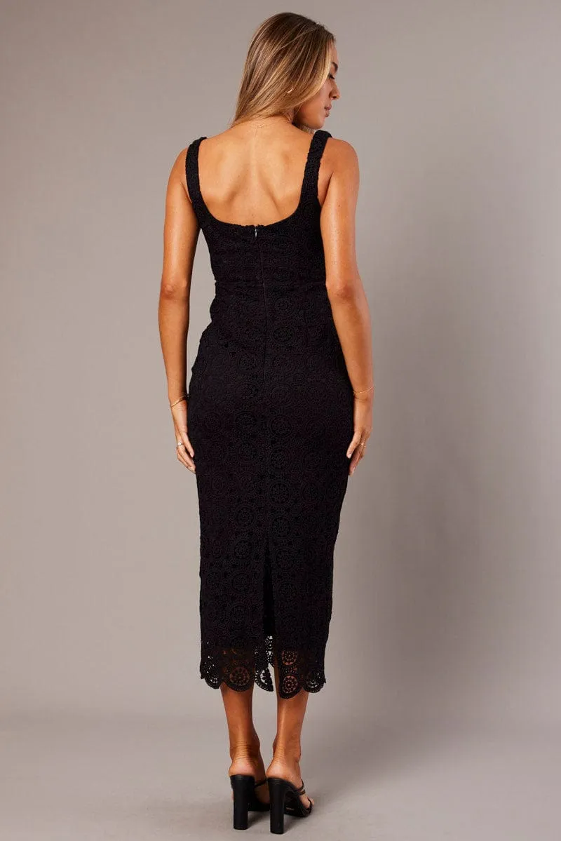 Black Midi Dress Sleeveless Lace sold by Ally Fashion product image thumbnail 5