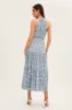 Blue Floral Halter Neck Floral Maxi Dress sold by Ally Fashion