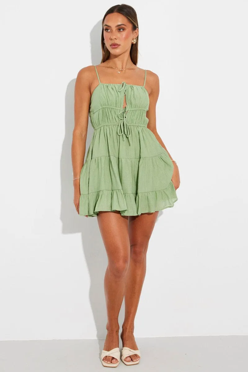 Green Fit And Flare Dress Strappy sold by Ally Fashion product image thumbnail 2