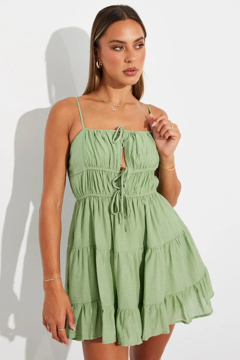 Green Fit And Flare Dress Strappy sold by Ally Fashion product image thumbnail 3