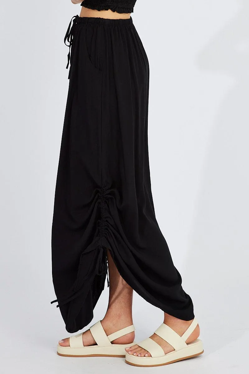 Black Maxi Skirt Side Ruched sold by Ally Fashion product image thumbnail 4