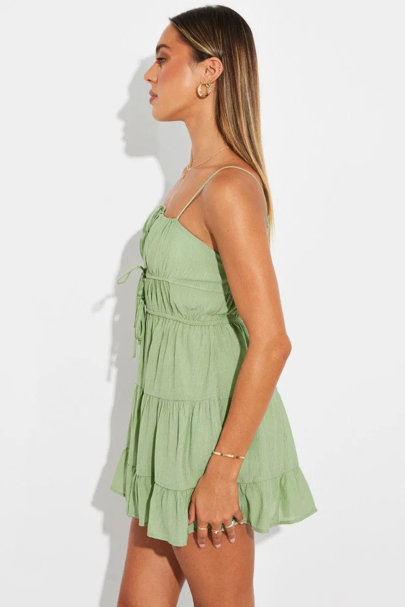 Green Fit And Flare Dress Strappy sold by Ally Fashion product image thumbnail 4