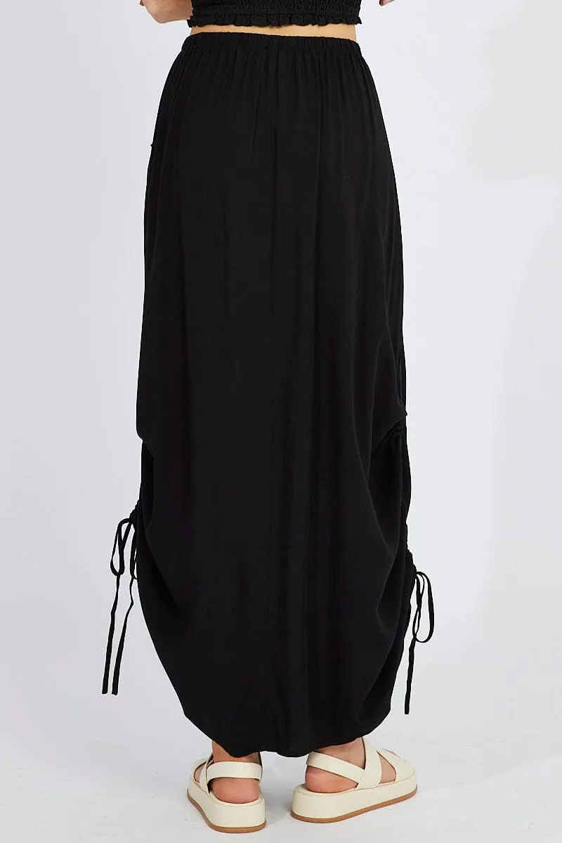 Black Maxi Skirt Side Ruched sold by Ally Fashion product image thumbnail 5