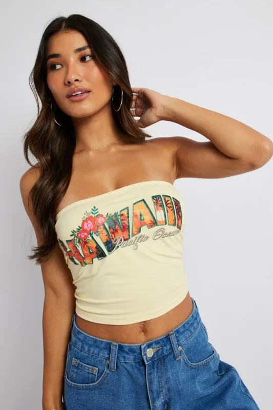 Yellow Bandeau Top sold by Ally Fashion