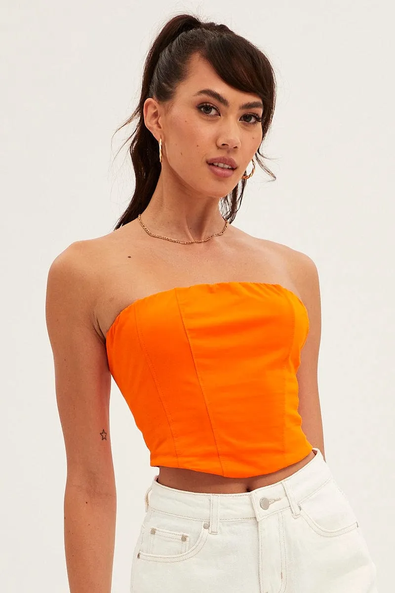Orange Corset Bandeau Crop Top sold by Ally Fashion product image thumbnail 3