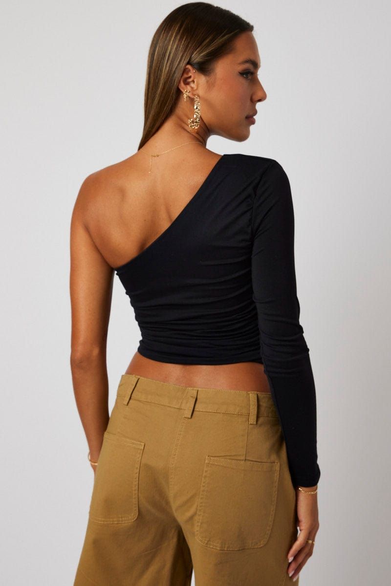 Black Supersoft Top One Shoulder sold by Ally Fashion product image thumbnail 5