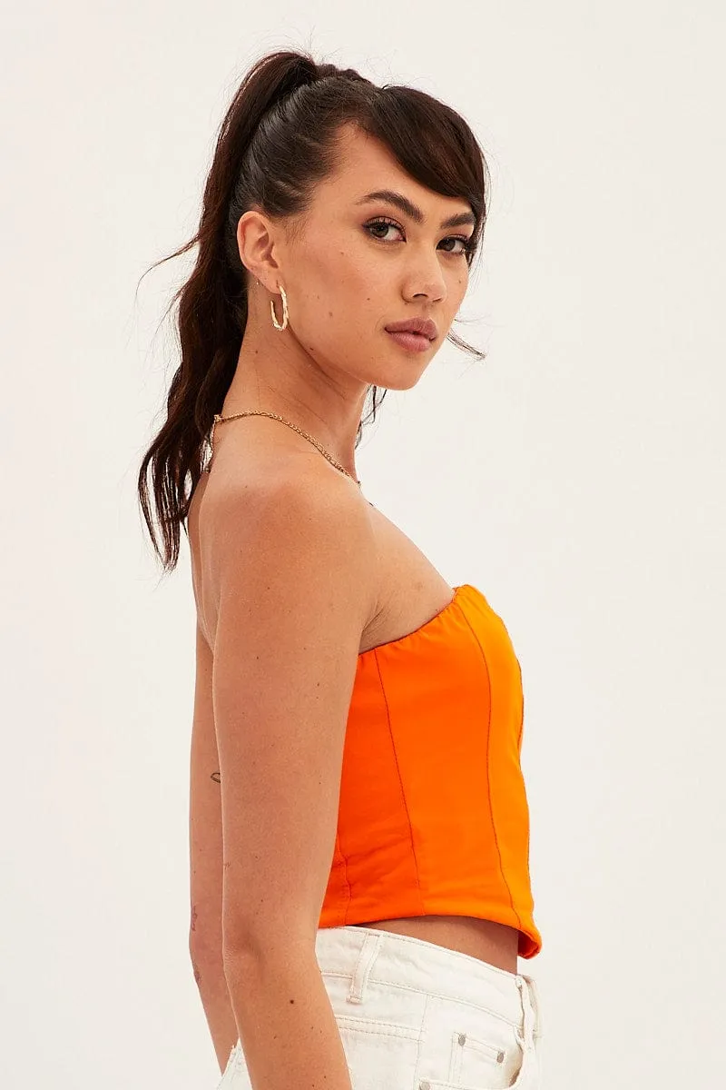 Orange Corset Bandeau Crop Top sold by Ally Fashion product image thumbnail 4