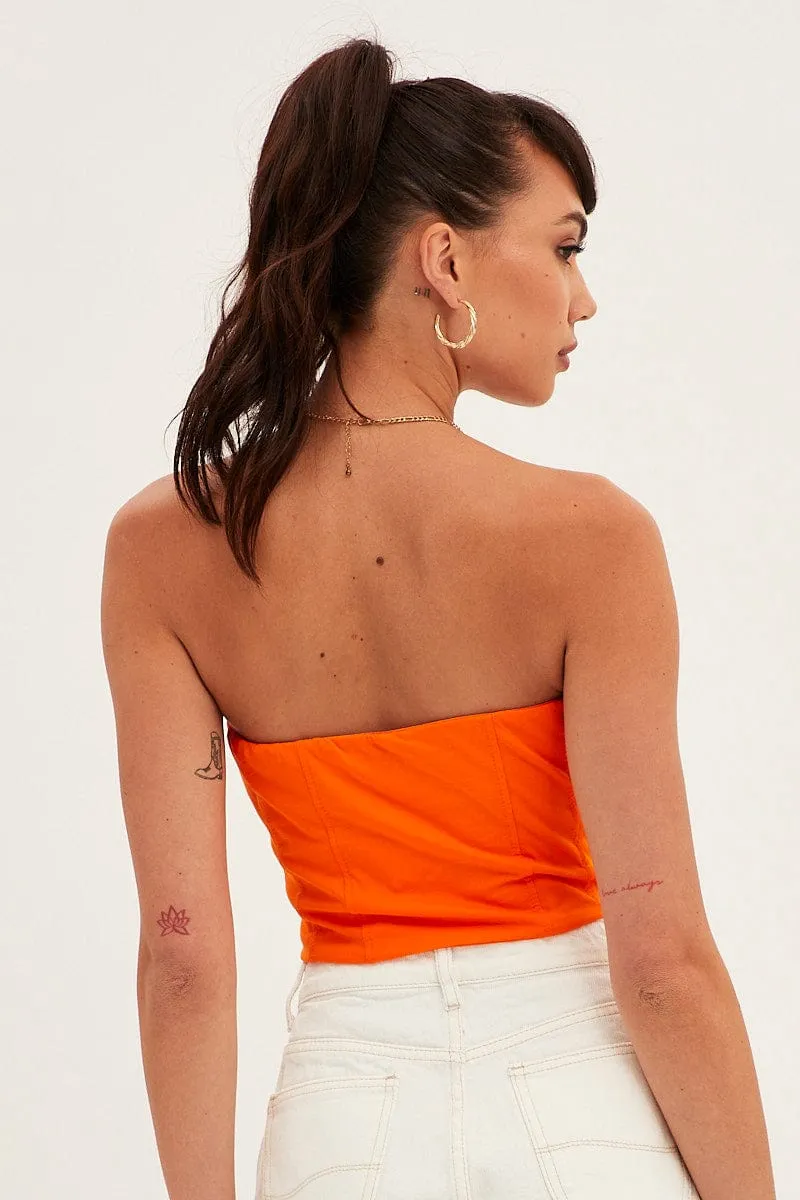 Orange Corset Bandeau Crop Top sold by Ally Fashion product image thumbnail 5