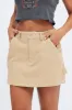 Beige Mirco Mini Skirt Mid-Rise A-Line Cargo sold by Ally Fashion