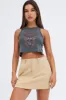 Beige Mirco Mini Skirt Mid-Rise A-Line Cargo sold by Ally Fashion