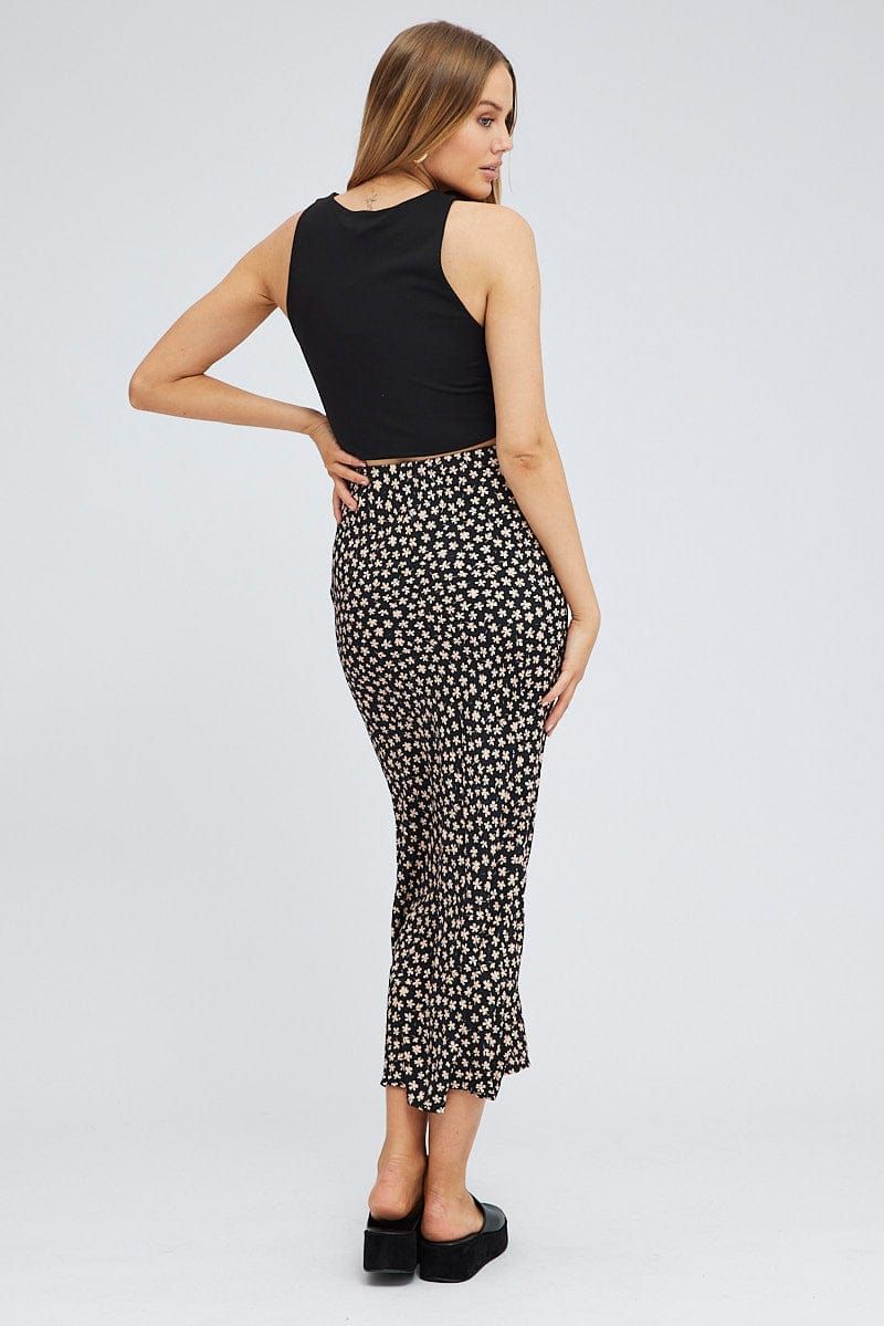 Black Floral Slip Skirt Maxi sold by Ally Fashion product image thumbnail 5