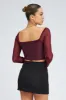 Red Crop Top Long Sleeve sold by Ally Fashion