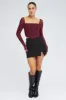 Red Crop Top Long Sleeve sold by Ally Fashion