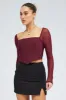 Red Crop Top Long Sleeve sold by Ally Fashion