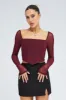 Red Crop Top Long Sleeve sold by Ally Fashion