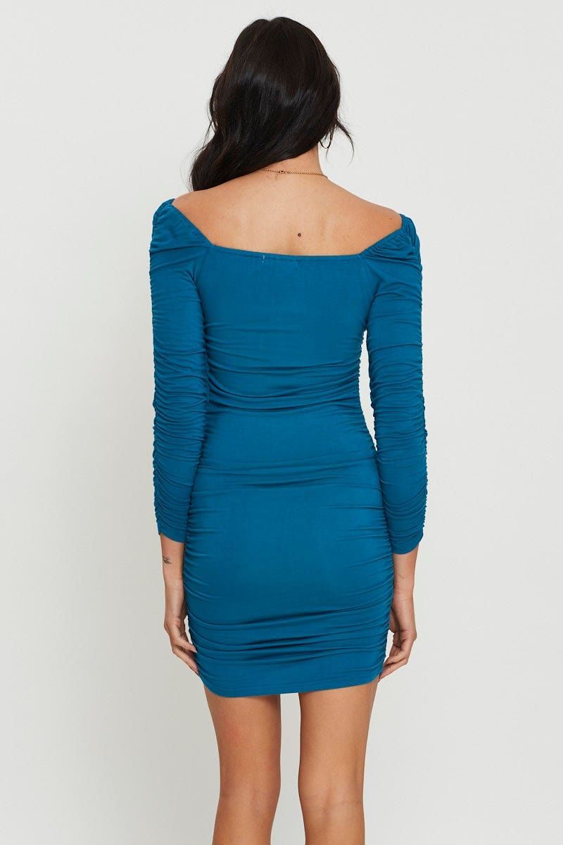 Blue Bodycon Dress Off Shoulder Mini sold by Ally Fashion product image thumbnail 4