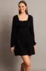 Black Fit And Flare Dress Long Sleeve Mini sold by Ally Fashion