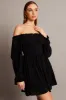 Black Fit And Flare Dress Long Sleeve Mini sold by Ally Fashion