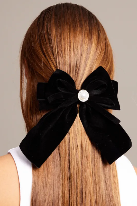 Black Velvet Bow Hair Clip sold by Ally Fashion