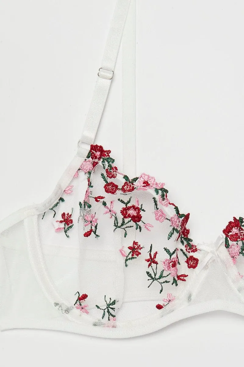 Red Floral Embroidered Lingerie Set sold by Ally Fashion product image thumbnail 2