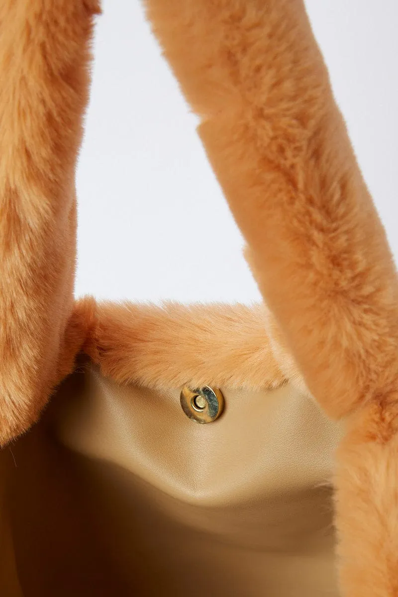 Beige Faux Fur Tote Bag sold by Ally Fashion product image thumbnail 2