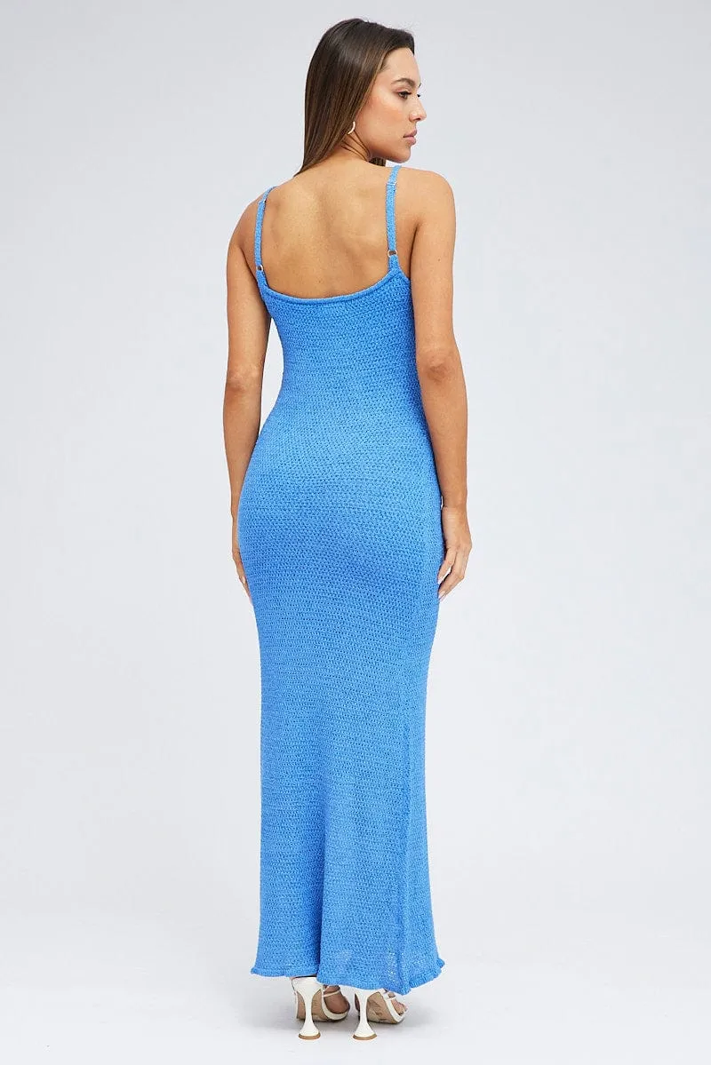 Blue Knit Dress Maxi Crochet sold by Ally Fashion product image thumbnail 5