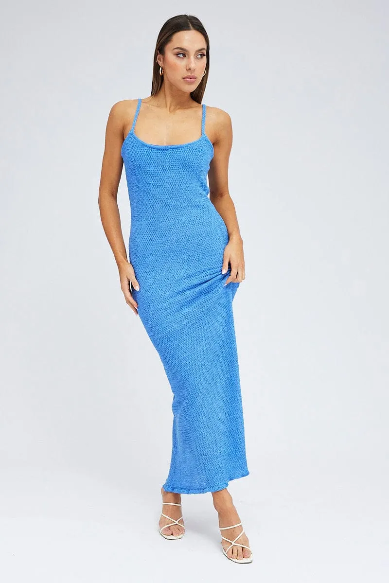 Blue Knit Dress Maxi Crochet sold by Ally Fashion product image thumbnail 3