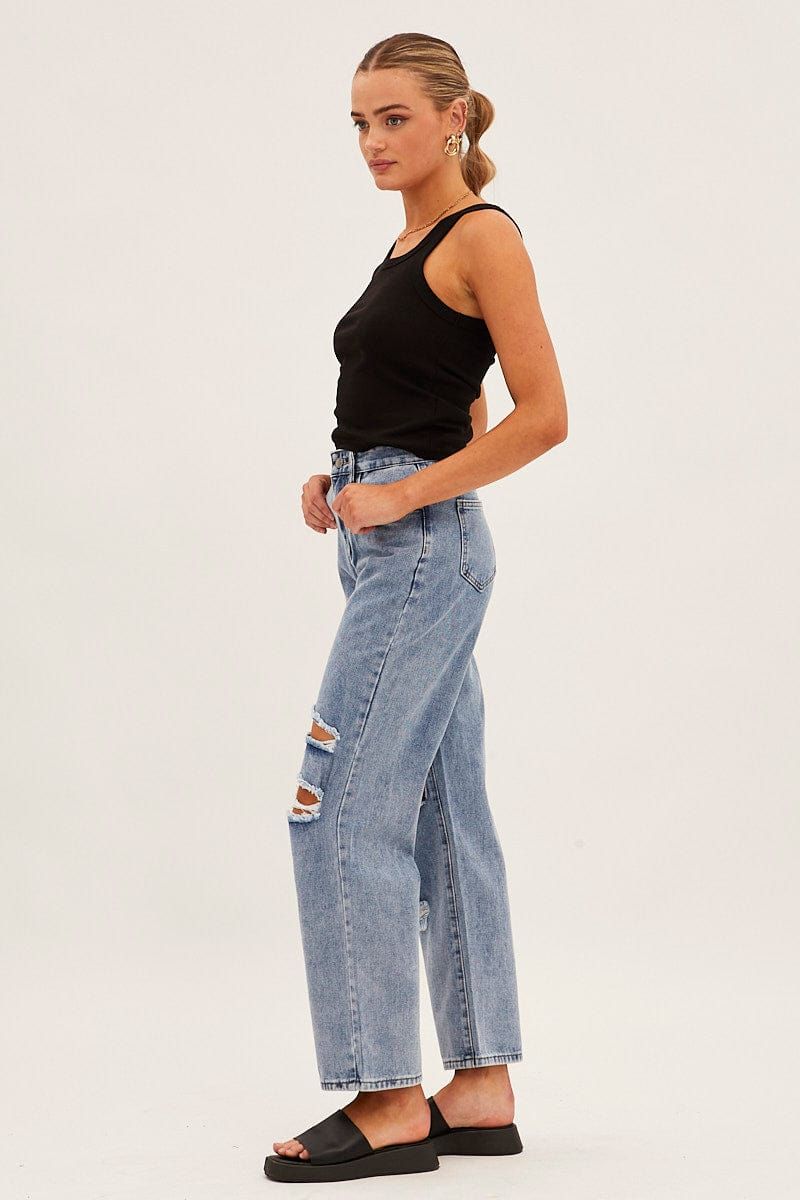 Blue Boyfriend Denim Jeans sold by Ally Fashion product image thumbnail 4
