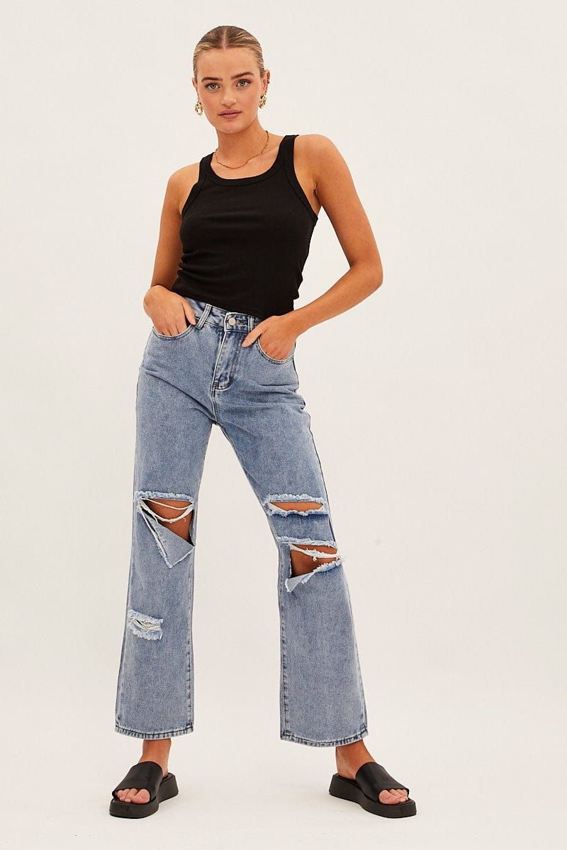 Blue Boyfriend Denim Jeans sold by Ally Fashion