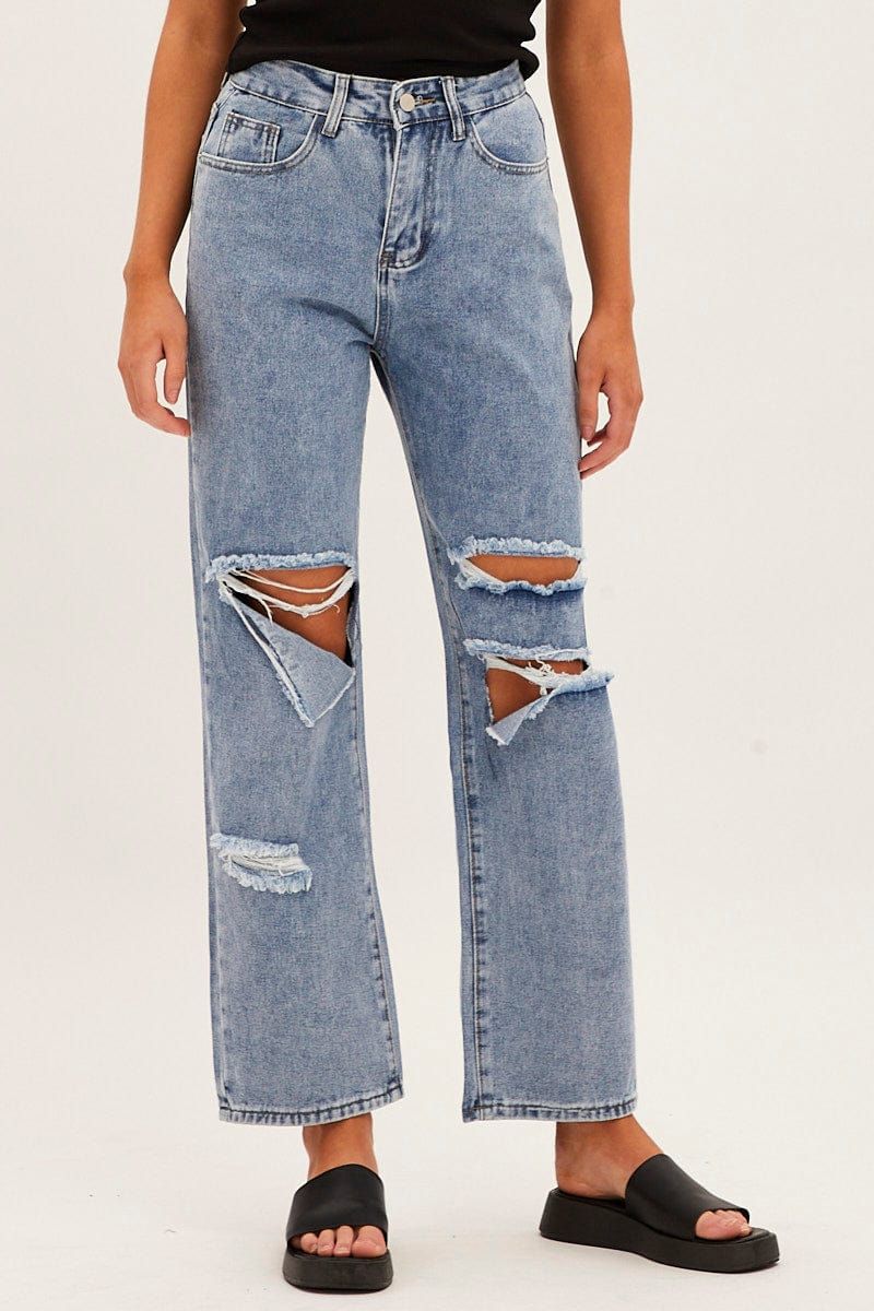Blue Boyfriend Denim Jeans sold by Ally Fashion product image thumbnail 2