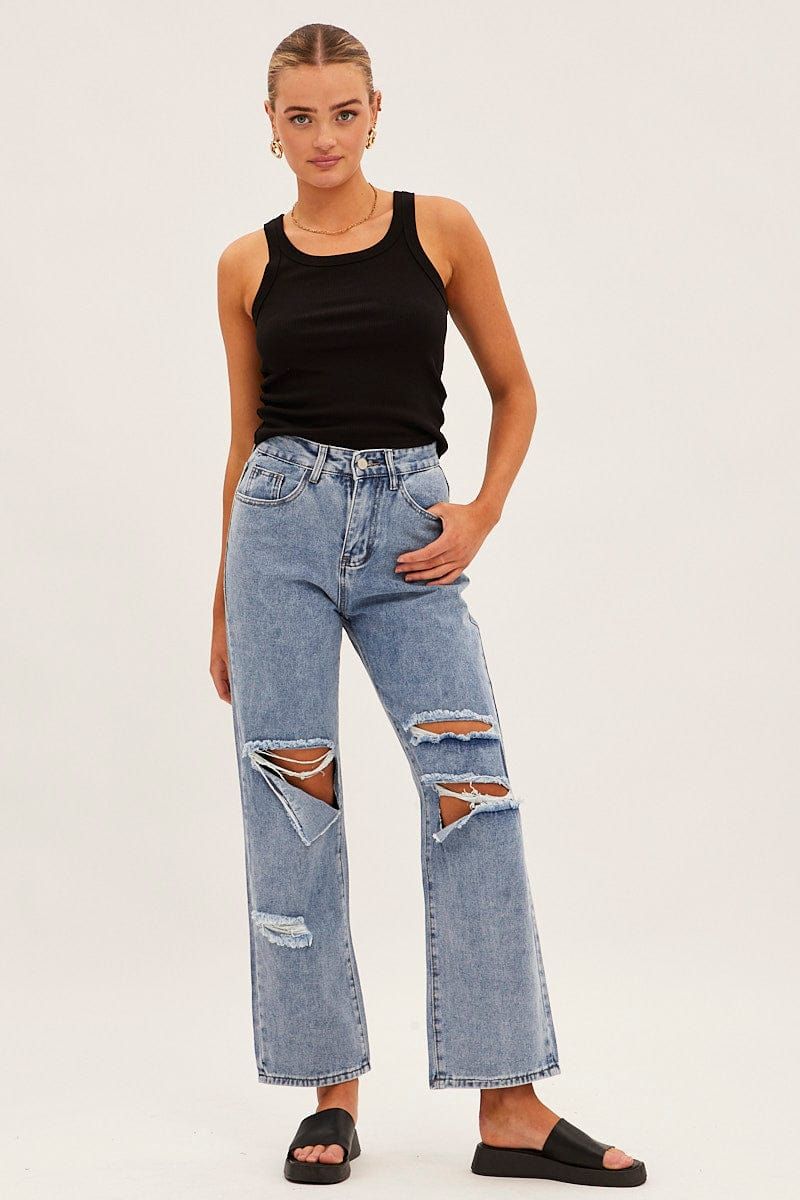 Blue Boyfriend Denim Jeans sold by Ally Fashion product image thumbnail 3