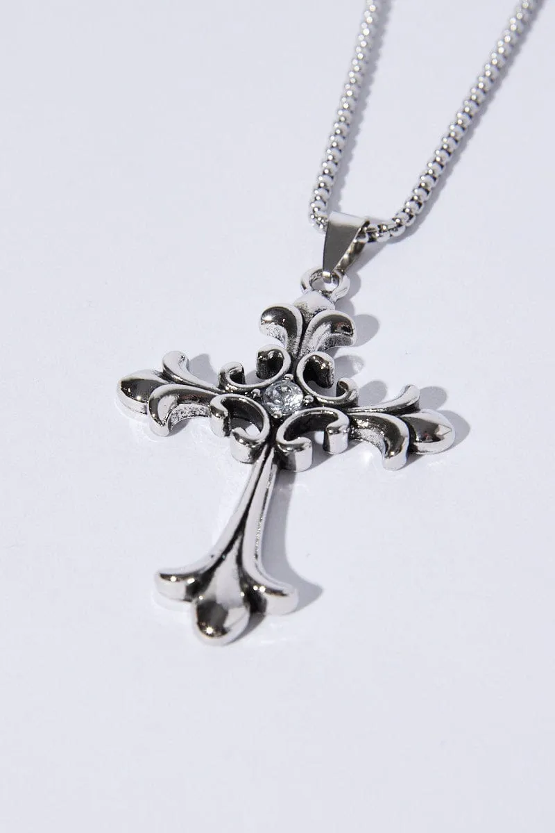 Silver Cross Necklace sold by Ally Fashion