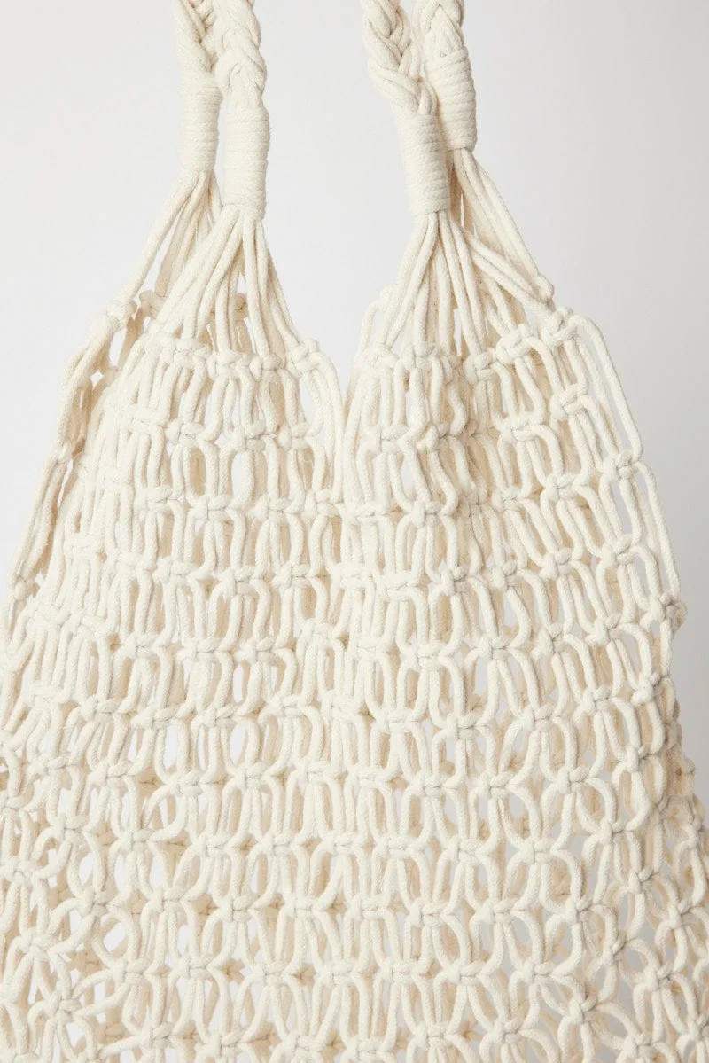 White Crochet Shopper Bag sold by Ally Fashion product image thumbnail 2