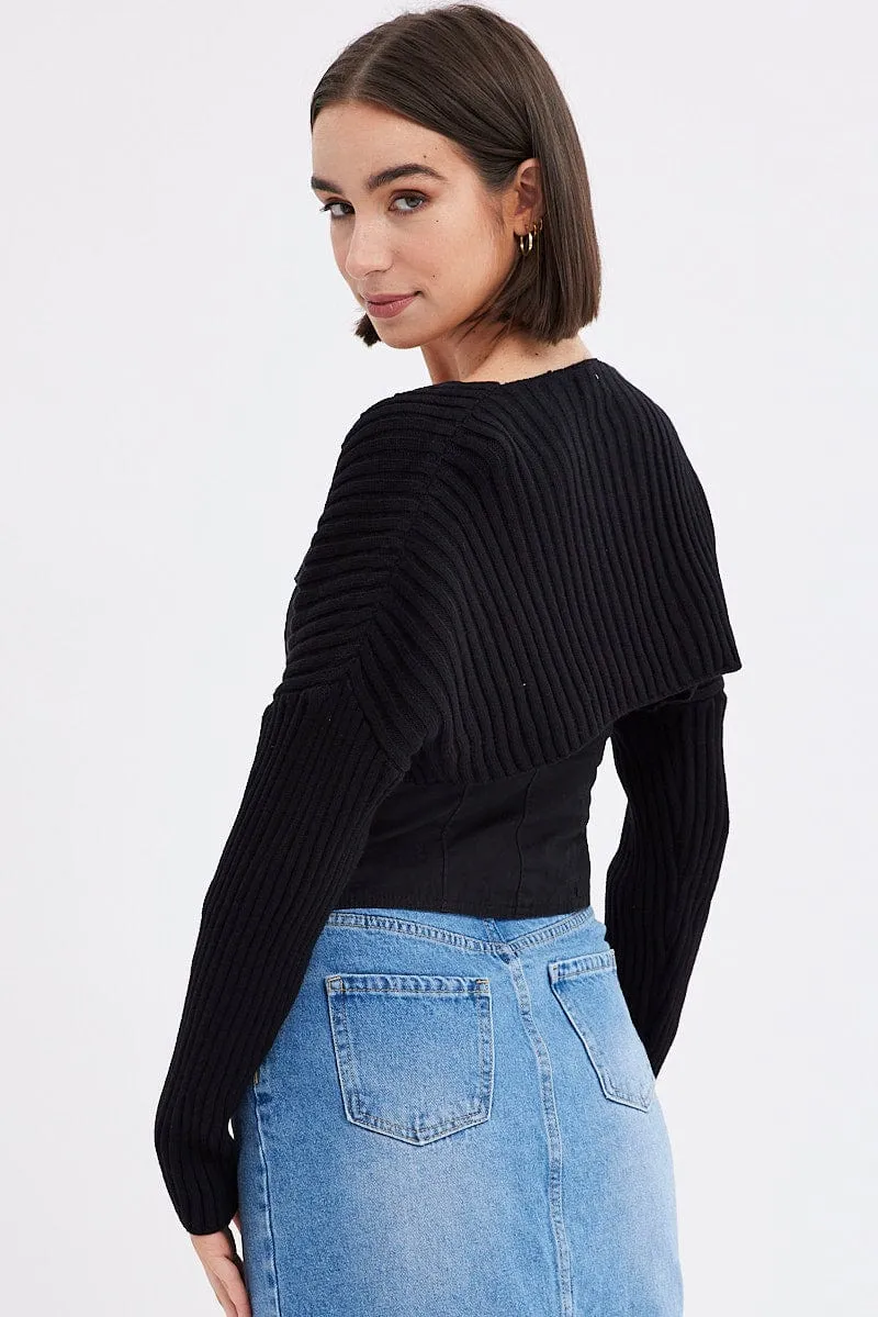 Black Knit Shrug sold by Ally Fashion product image thumbnail 5