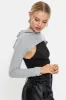 Grey Super Crop Hoodie Sweater sold by Ally Fashion