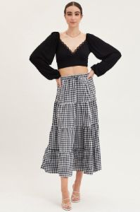 Black Top Long Sleeve Lace Trim sold by Ally Fashion