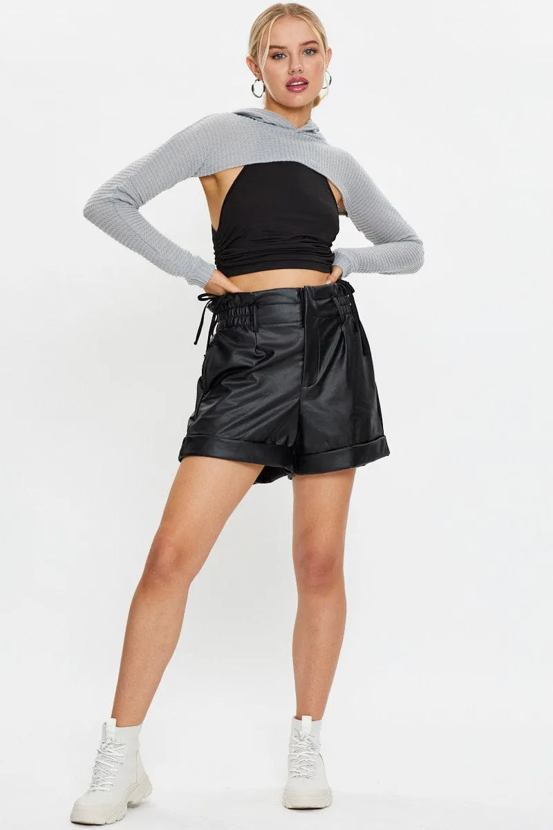 Grey Super Crop Hoodie Sweater sold by Ally Fashion product image thumbnail 3